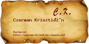 Czerman Krisztián névjegykártya